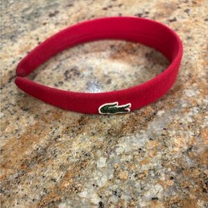 Lacoste Red Headband with Logo